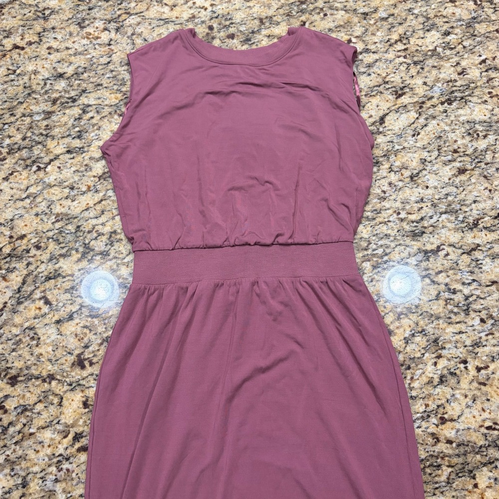 NEW Athleta Santorini Cinch Dress Mauve Purple Midi Sleeveless XS ws